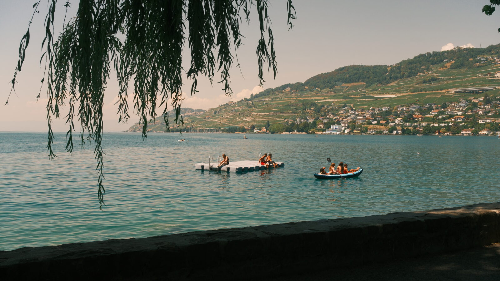 Lakeside landscape photographed with the Mountain Reality Fujifilm recipe