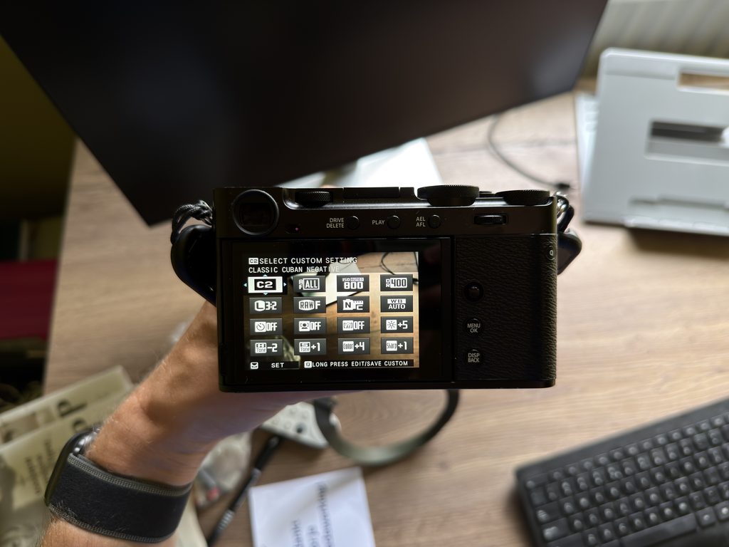 Film simulations are built into the camera; recipes combine them with additional JPEG settings.